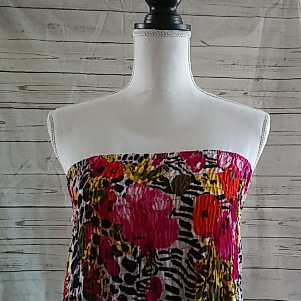 Dots Tube Style Animal Floral Print Maxi Dress